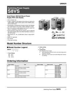 S8VS Switching Power Supply Data Sheet