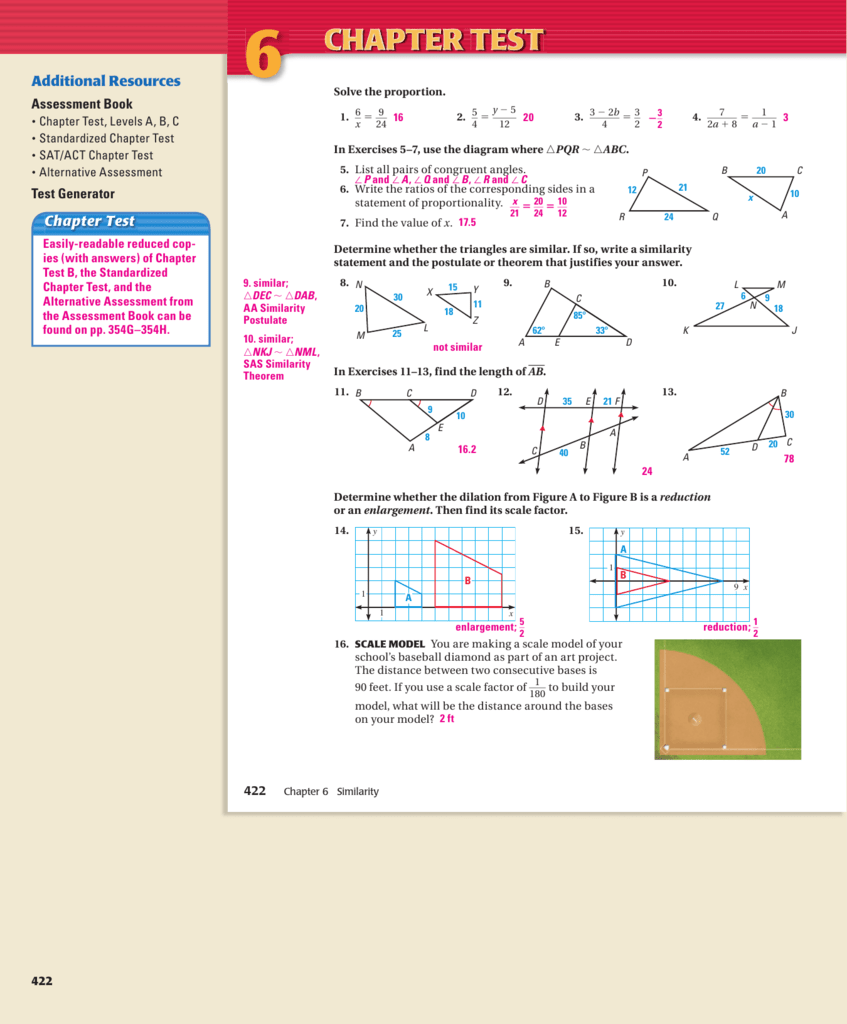 Geometry 6.Review Answers (Textbook)