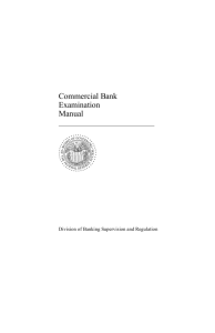 Commercial Bank Examination Manual FRB