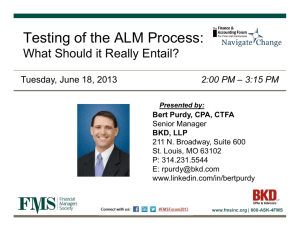 Testing of the ALM Process - Financial Managers Society