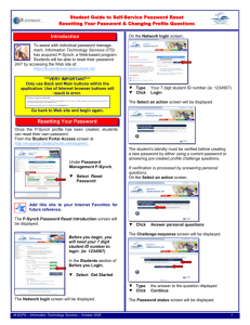 Introduction Resetting Your Password