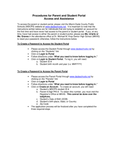 Procedures for Parent and Student Portal Access and Assistance