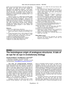 The homologous origin of analogous structures