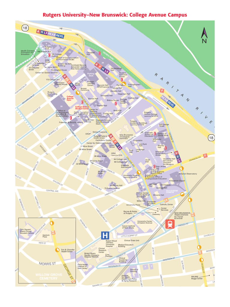 College Avenue Campus University Maps