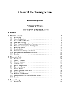 Classical Electromagnetism - Home Page for Richard Fitzpatrick