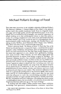 Michael Pollan's Ecology of Food