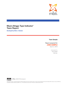 Myers-Briggs Type Indicator® Team Report