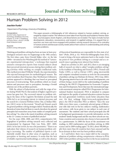 Human Problem Solving in 2012 - Purdue e-Pubs