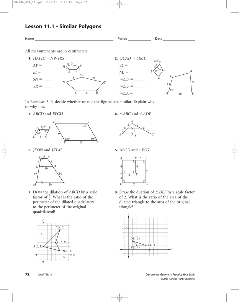 7 2 homework similar polygons answers