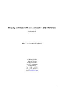 Integrity and Trustworthiness: similarities and differences