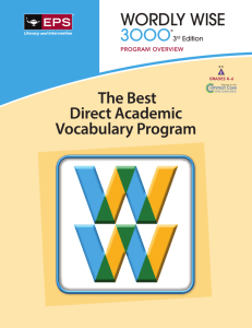 The Best Direct Academic Vocabulary Program WORDLY WISE