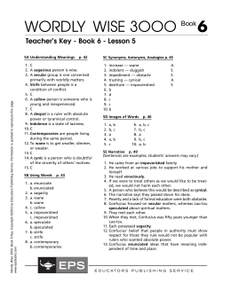 Wordly wise book 8 lesson 6