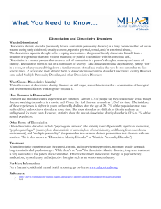Dissociation and Dissociative Disorders