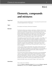 Elements, compounds and mixtures