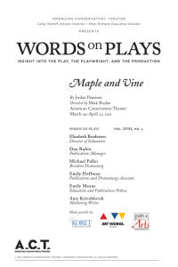 Maple and Vine Words on Plays (2012)