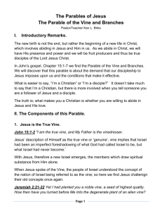 The Parables of Jesus The Parable of the Vine and Branches