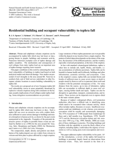 Residential building and occupant vulnerability to tephra fall