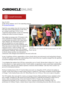 Cornell Chronicle - University of the Free State
