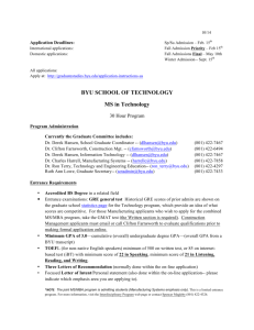 BYU SCHOOL OF TECHNOLOGY MS in Technology