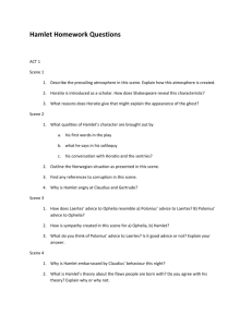 Hamlet Homework Questions