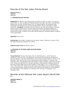 Records of the War Labor Policies Board
