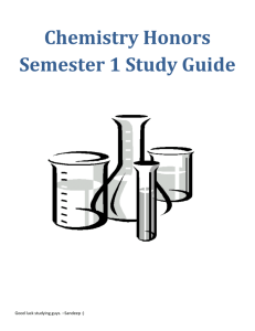 Chemistry Honors Semester 1 Study Guide