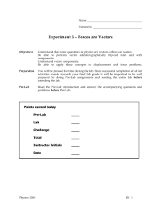 Experiment 3 – Forces are Vectors