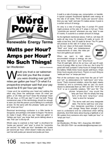 Watts per Hour? Amps per Hour? No Such Things!