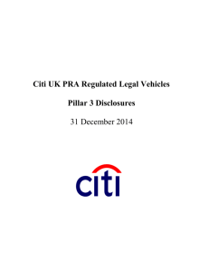 Citi UK PRA Regulated Legal Vehicles Pillar 3 Disclosures