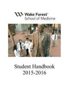 Student Handbook 2015-2016 - Wake Forest Baptist Medical Center