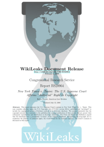 New York Times v. Tasini - WikiLeaks CRS reports listing