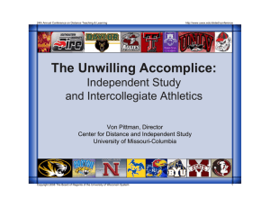 The Unwilling Accomplice: Independent Study and Intercollegiate