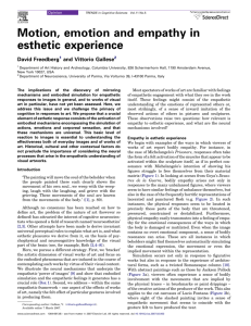 Motion, emotion and empathy in esthetic experience