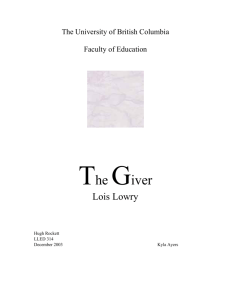 The Giver - Education Library - The University of British Columbia