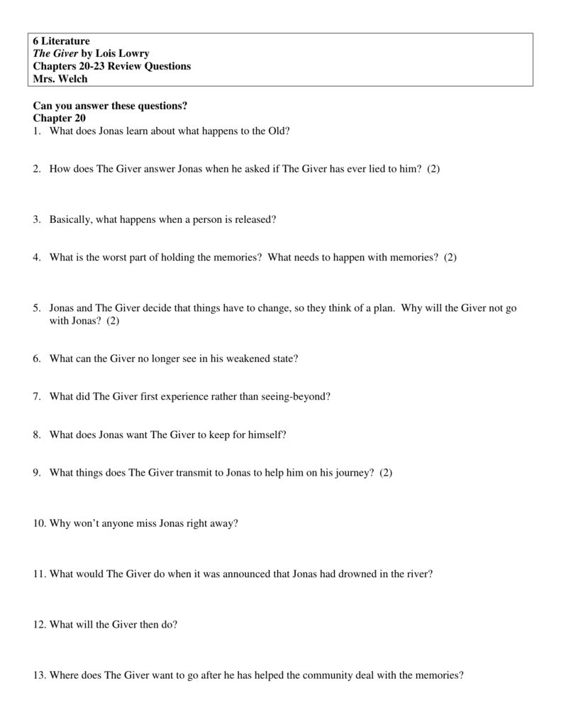 The Giver Worksheet Answer Key Escolagersonalvesgui