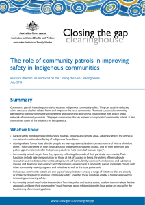 The role of community patrols in improving safety in Indigenous