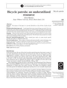 Bicycle patrols: an underutilized resource