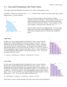 5.1 Area and Estimating with Finite Sums