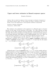 Upper and lower estimates in Banach sequence spaces