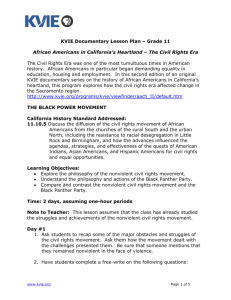 KVIE Documentary Lesson Plan – Grade 11 African Americans in