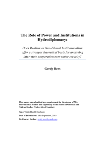 The Role of Power and Institutions in Hydrodiplomacy: Does