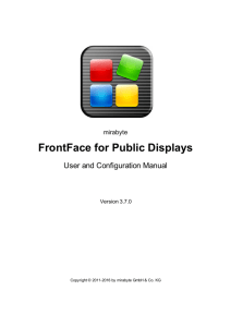 FrontFace for Public Displays - User Manual