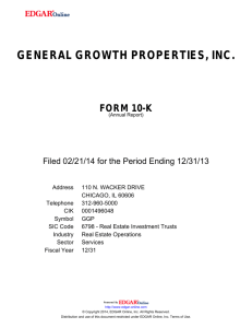 Form 10-K - General Growth Properties Investor Center