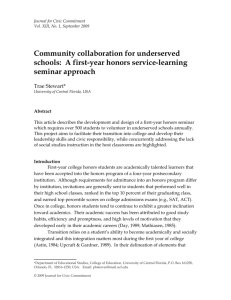 Community collaboration for underserved schools: A first