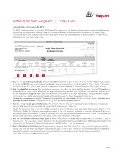 Distributions from Vanguard REIT Index Fund