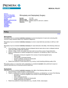 7.01.558 Rhinoplasty and Septoplasty Surgery