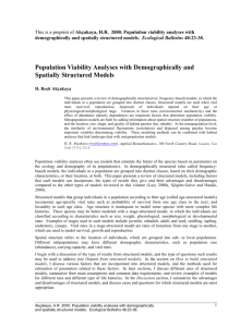 Population Viability Analyses with Demographically and Spatially