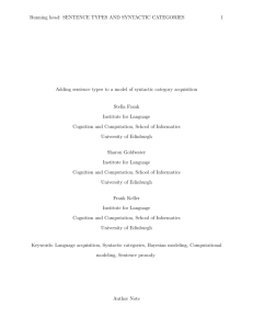 Sentence Types and Syntactic Categories