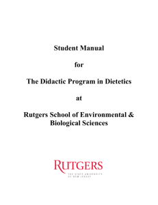 Student Manual - Department of Nutritional Sciences