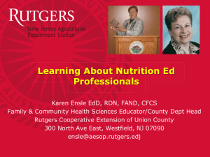 Learning About Nutrition Ed Professionals